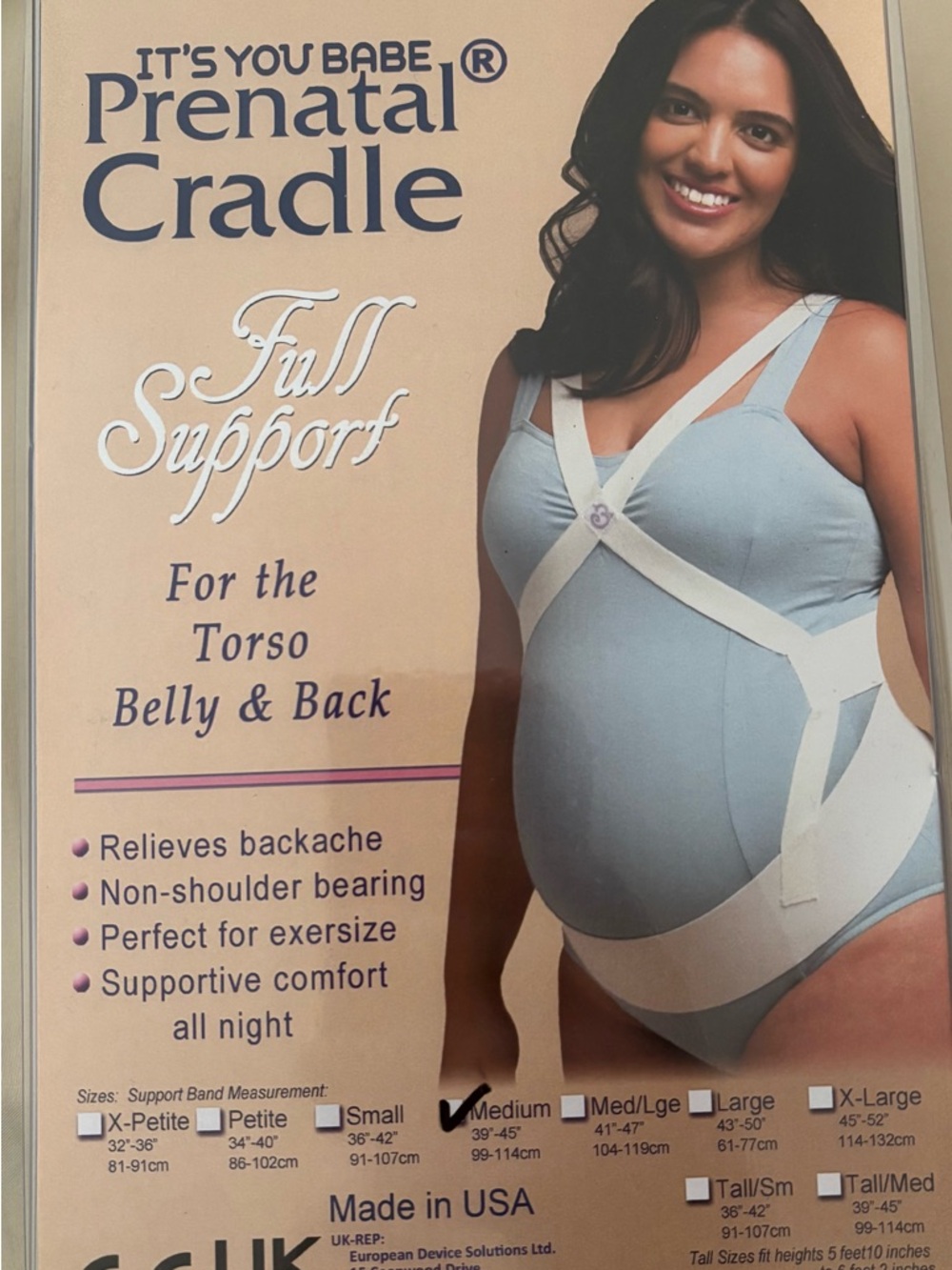 It's You Babe Prenatal Cradle Full Support Maternity Support (Light Blue)